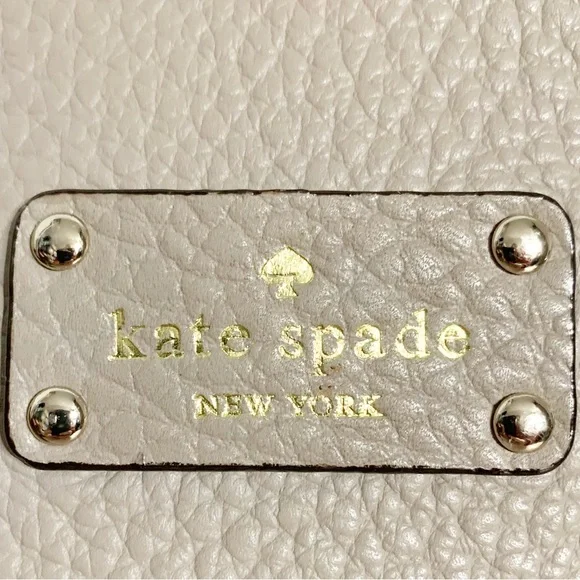 kate spade Taupe Pebbled Leather Grove Court Lainey Satchel Fully Lined Top Hand - Picture 13 of 14
